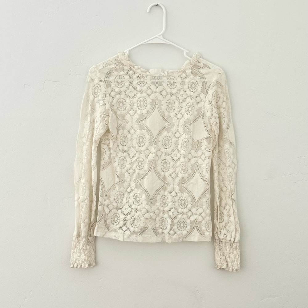 Elegant Cream Lace Women's Top